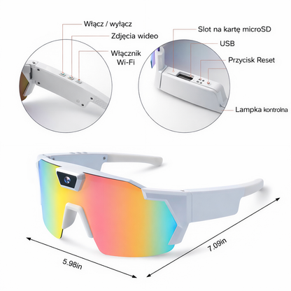 Sportowe okulary z funkcją nagrywania (Czarne)
